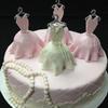 Lace and Pearls with Dress Cake Toppers